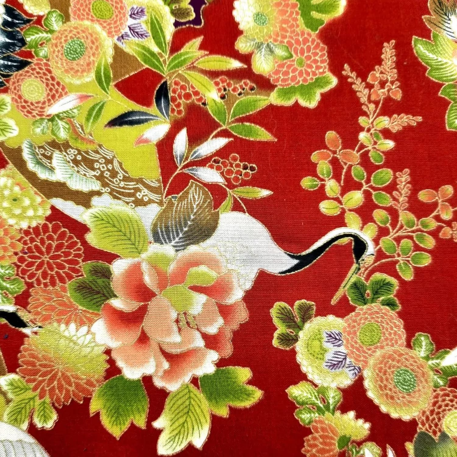 Tela japonesa cisnes y brillos — imagen 1