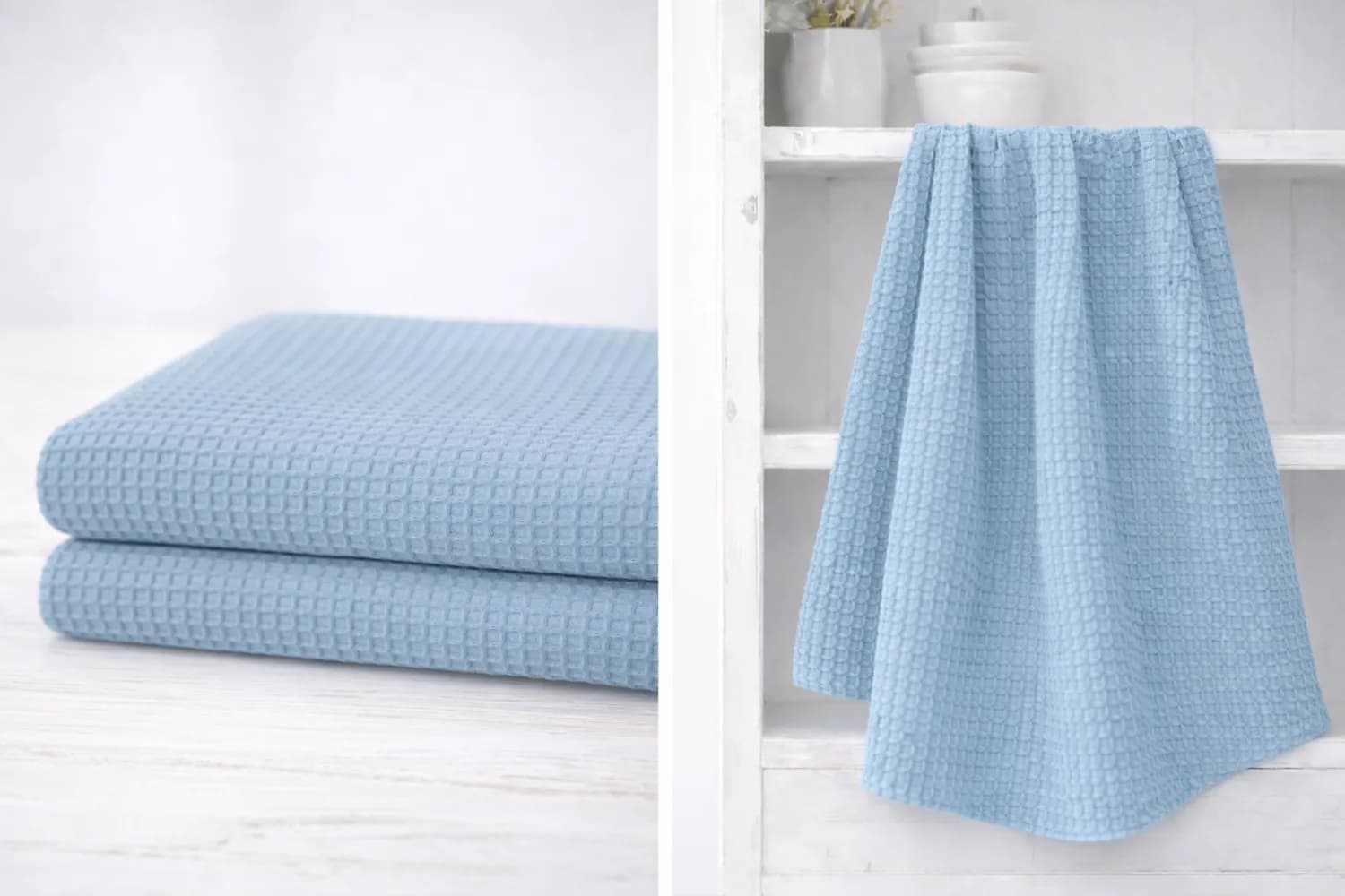 Algodón Waffle “Brisa Azul cielo” – 150 cm — imagen 1