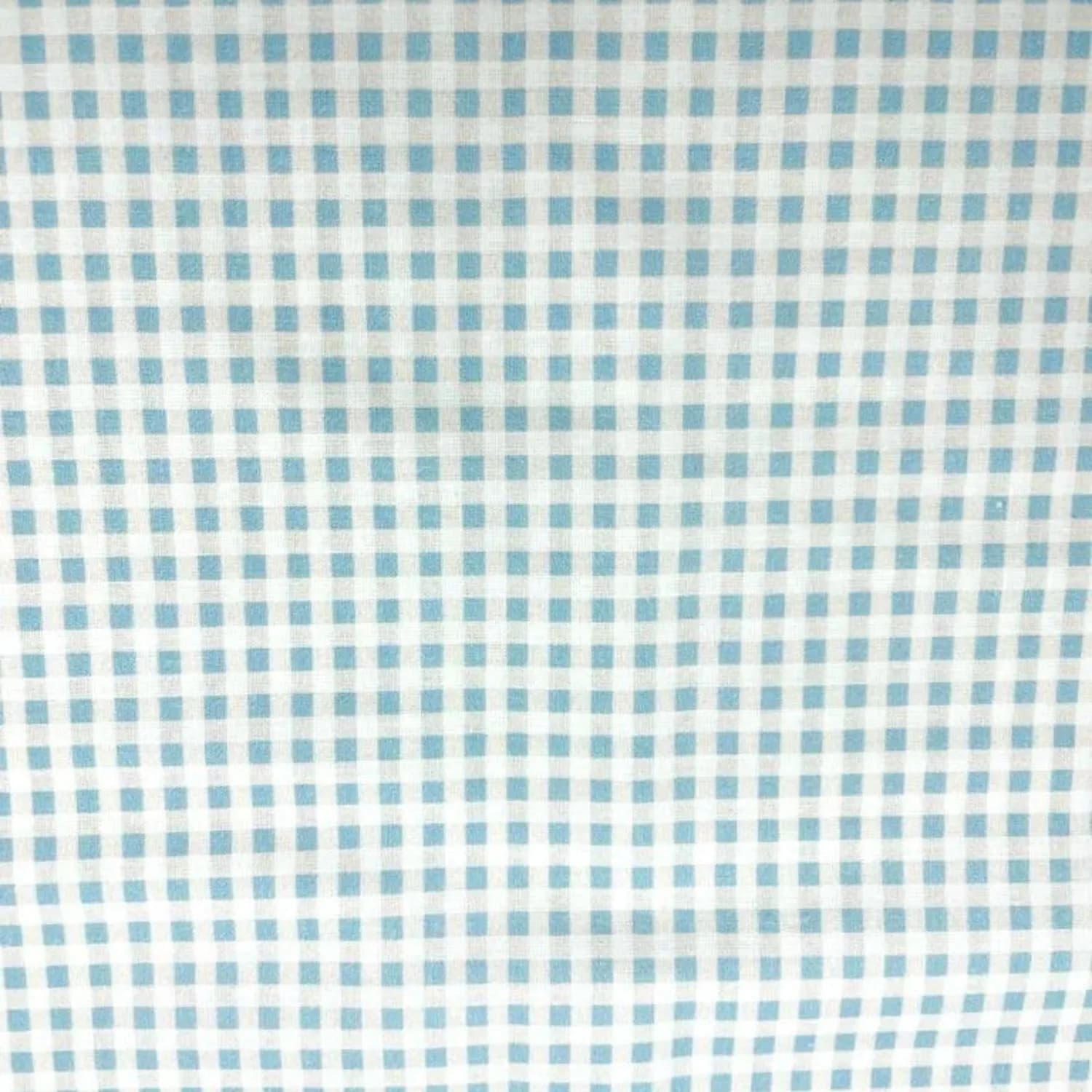 Tela algodón 100% Campaigne Chic azul claro cuadro pequeño — imagen 1