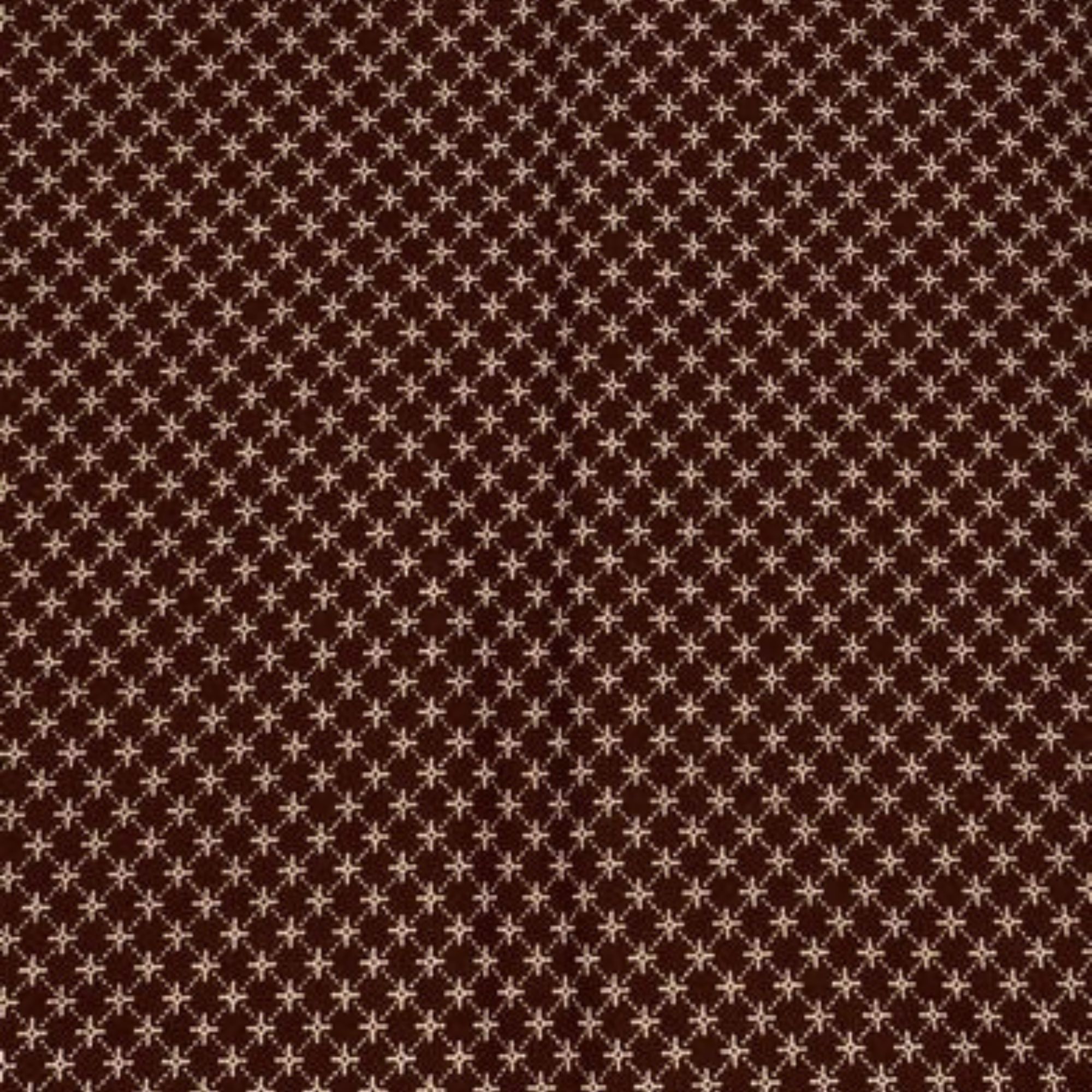 Tela algodón estampada patchwork rombos marrones y fondo beige - KukiFabrics